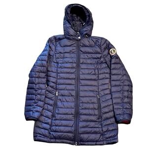 Ralph Lauren Packable Blue Down Hooded Puffer Jacket Logo Size XS